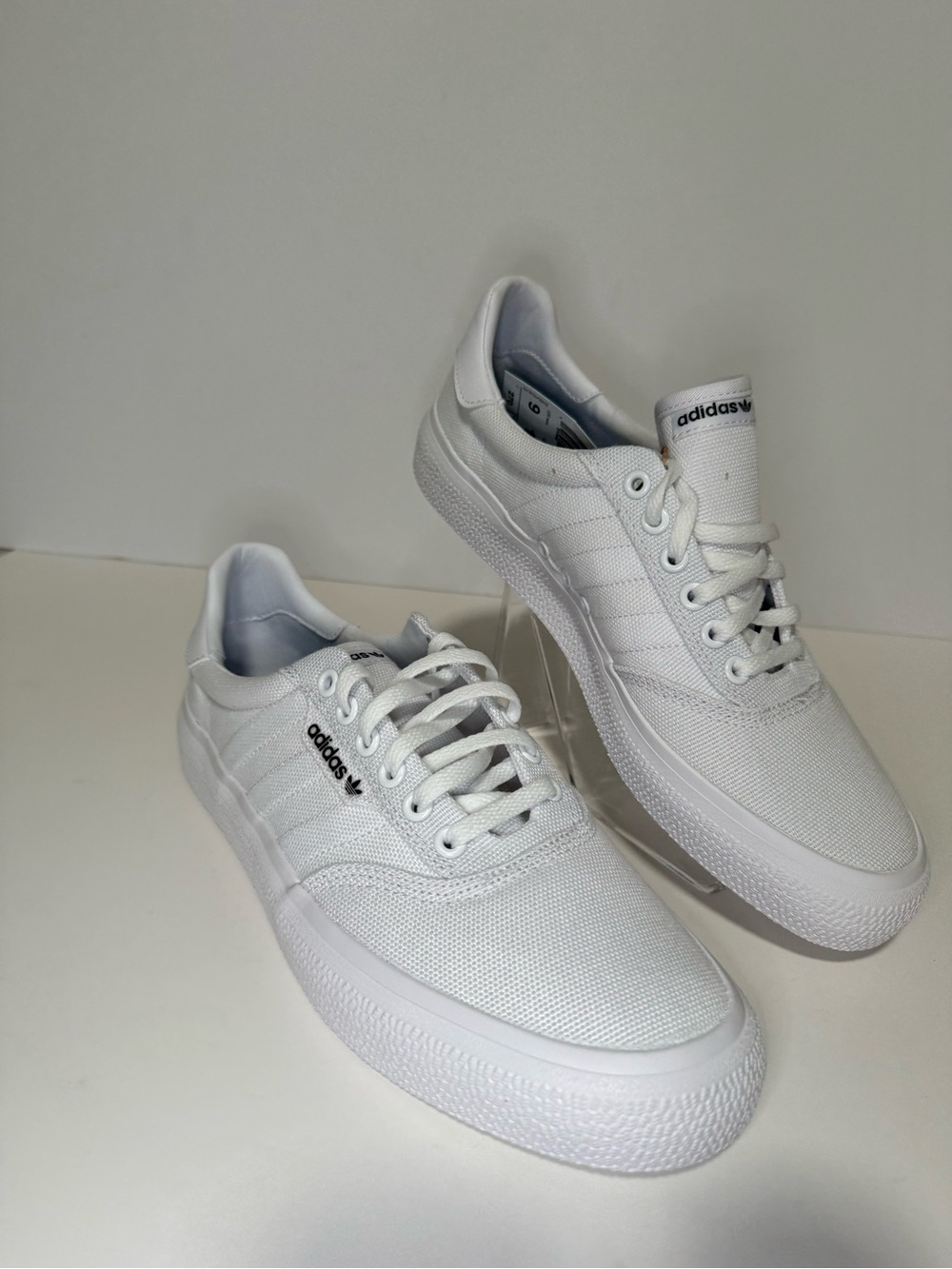 adidas White Low-Top Canvas Sneakers